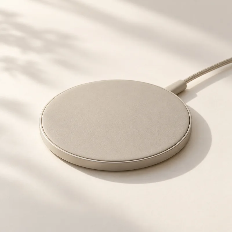 Illustrative concept of wireless charging pad; not a verified supplier SKU